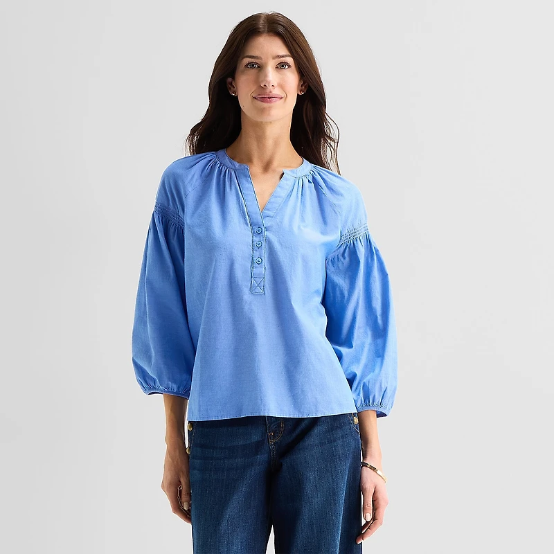 St. John's Bay Womens 3/4 Sleeve Blouse