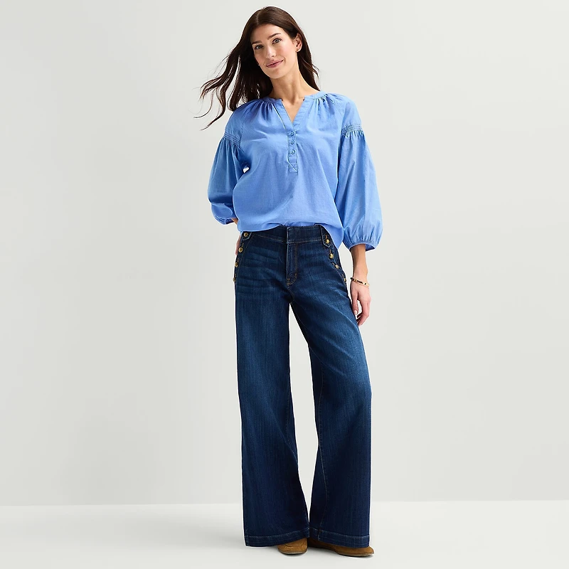 St. John's Bay Womens 3/4 Sleeve Blouse