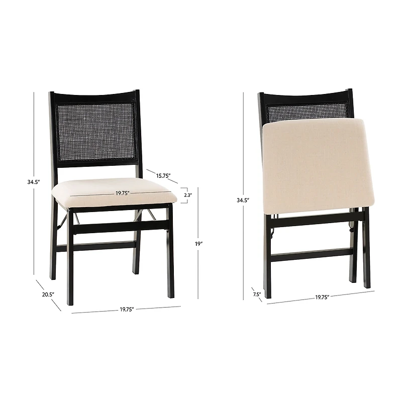 Linon Bonnie Cane Folding Chair