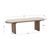 Linon Orville Pillar Beige Wood Bench
