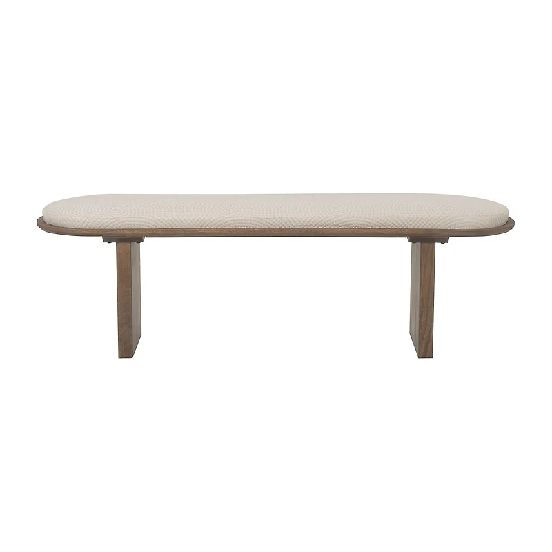 Linon Orville Pillar Beige Wood Bench