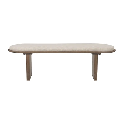 Linon Orville Pillar Beige Wood Bench