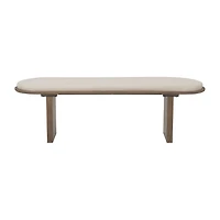 Linon Orville Pillar Beige Wood Bench