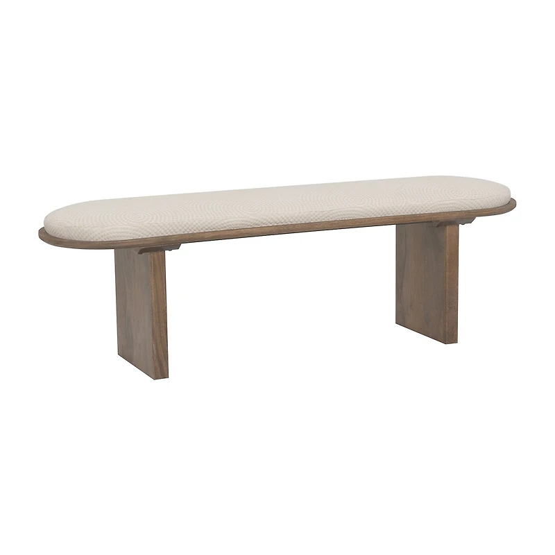 Linon Orville Pillar Beige Wood Bench
