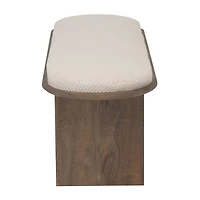 Linon Orville Pillar Beige Wood Bench