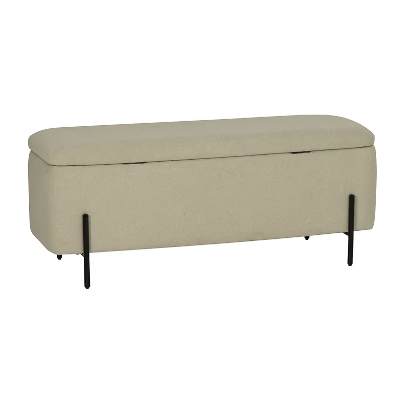 Linon Maclaren Upholstered Flip Top Storage Bench