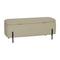 Linon Maclaren Upholstered Flip Top Storage Bench