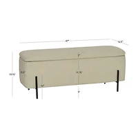 Linon Maclaren Upholstered Flip Top Storage Bench