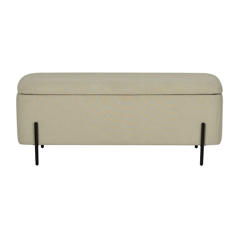 Linon Maclaren Upholstered Flip Top Storage Bench