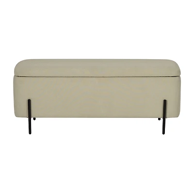 Linon Maclaren Upholstered Flip Top Storage Bench