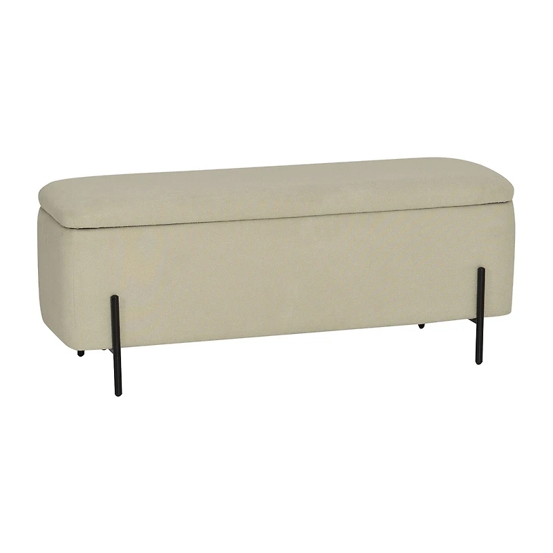 Linon Maclaren Upholstered Flip Top Storage Bench