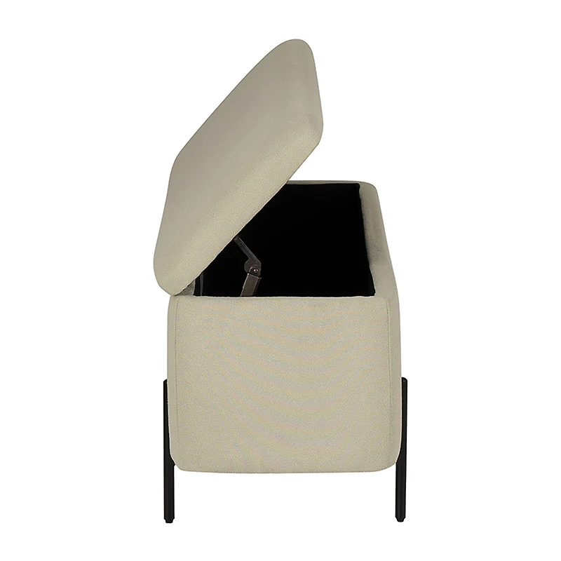 Linon Maclaren Upholstered Flip Top Storage Bench