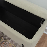 Linon Maclaren Upholstered Flip Top Storage Bench