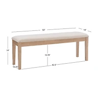 Linon Drury Natural Upholstered Bench