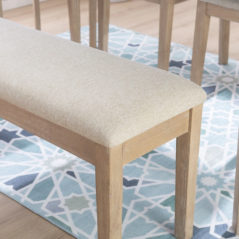 Linon Drury Natural Upholstered Bench