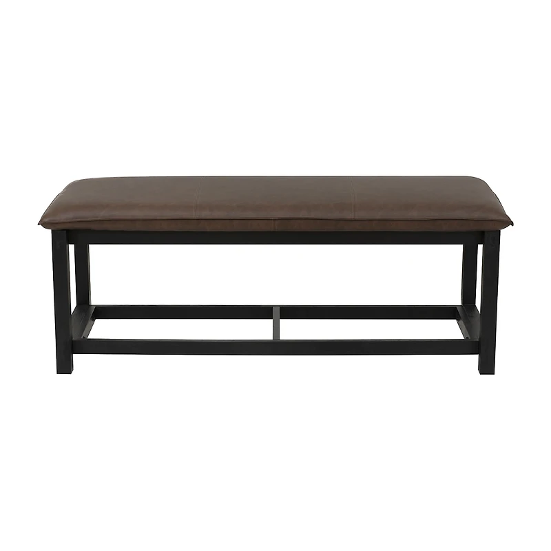 Linon Abrielle Brown Pillow Top Bench