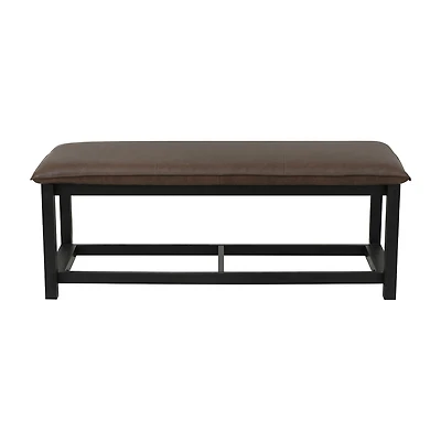 Linon Abrielle Brown Pillow Top Bench