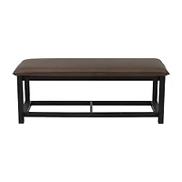 Linon Abrielle Brown Pillow Top Bench