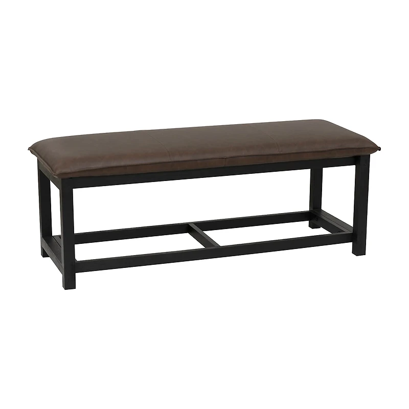 Linon Abrielle Brown Pillow Top Bench