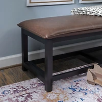 Linon Abrielle Brown Pillow Top Bench