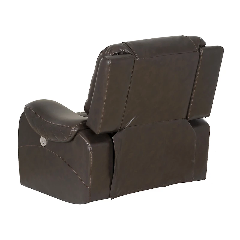 Linon Barrett Brown Power Reclining Rocking Chair