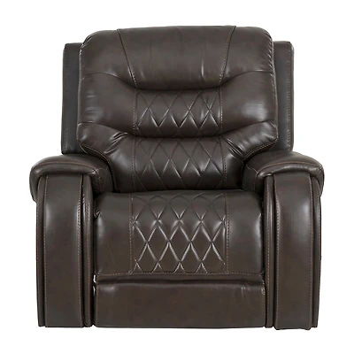 Linon Barrett Brown Power Reclining Rocking Chair