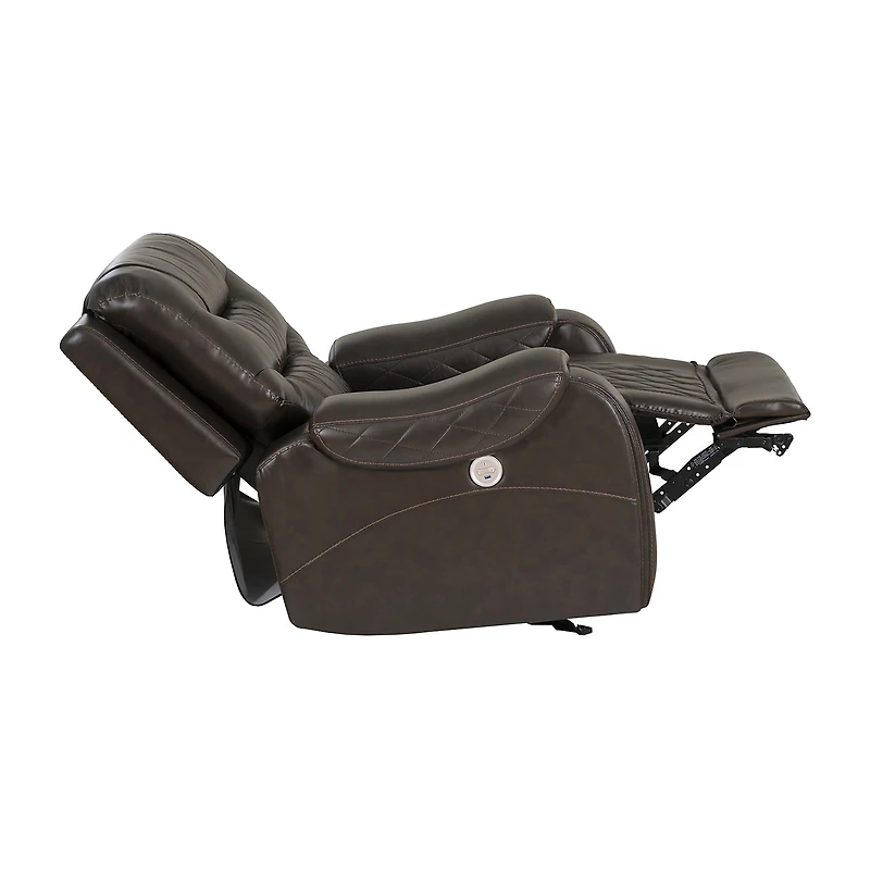 Linon Barrett Brown Power Reclining Rocking Chair