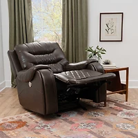 Linon Barrett Brown Power Reclining Rocking Chair
