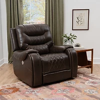 Linon Barrett Brown Power Reclining Rocking Chair