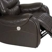 Linon Barrett Brown Power Reclining Rocking Chair
