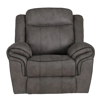 Linon Gideon Stone Grey Manual Recliner