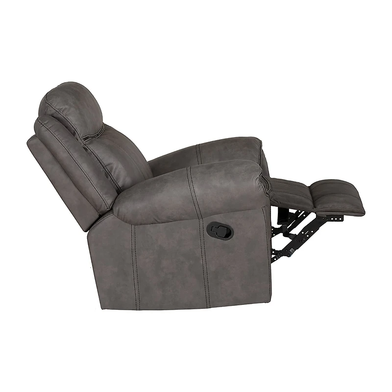 Linon Gideon Stone Grey Manual Recliner