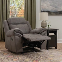 Linon Gideon Stone Grey Manual Recliner
