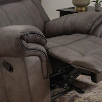 Linon Gideon Stone Grey Manual Recliner