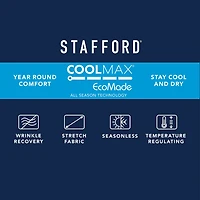 Stafford Coolmax All Season Ecomade Mens Big and Tall Stretch Fabric Classic Fit Pleated Front Suit Pant
