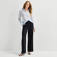 a.n.a Sheer Womens Long Sleeve Blouse