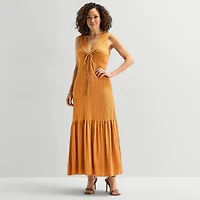 JULIAN TAYLOR Womens V Neck Sleeveless Maxi Dress