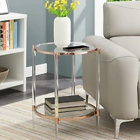 Royal Crest 2 Tier Acrylic Glass End Table