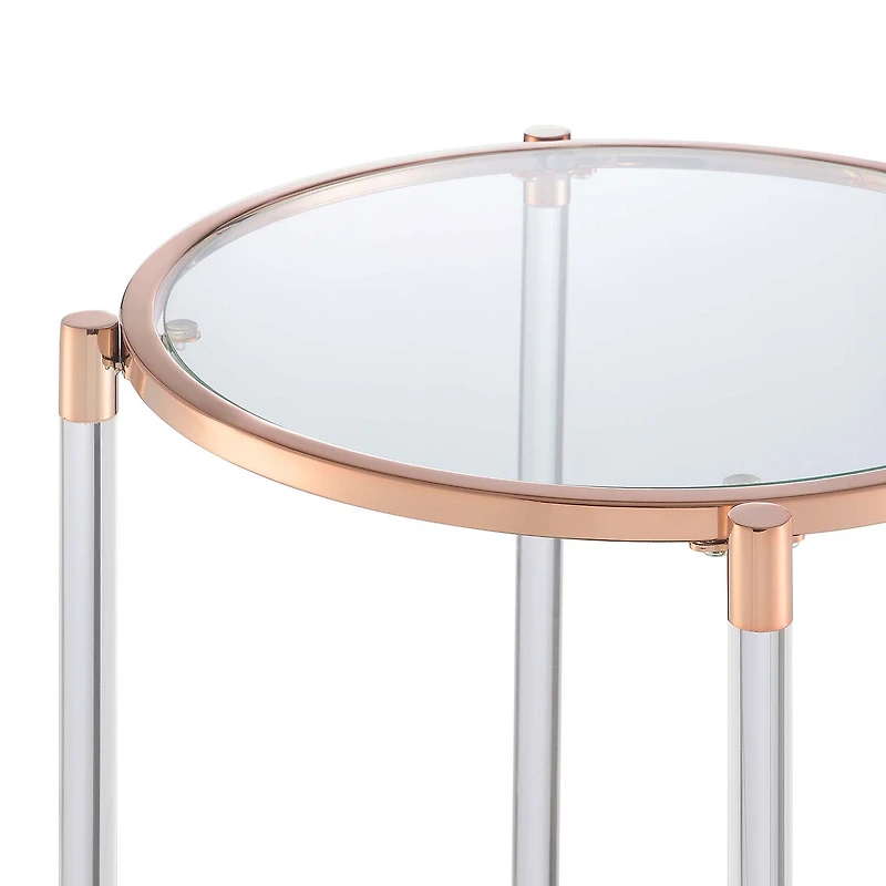 Royal Crest 2 Tier Acrylic Glass End Table