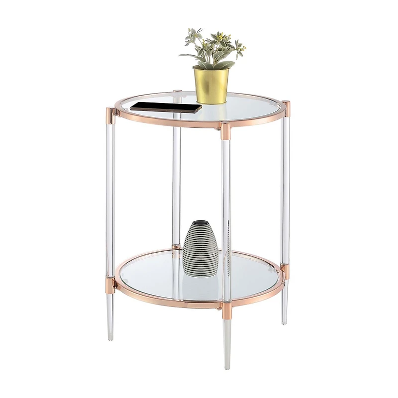 Royal Crest 2 Tier Acrylic Glass End Table