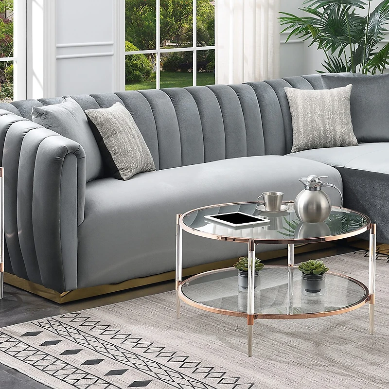 Royal Crest 2 Tier Acrylic Glass End Table