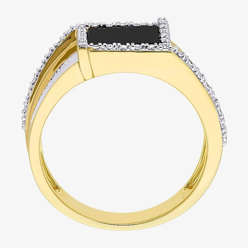 Mens 1/10 CT. T.W. Genuine Black Onyx 10K Gold Fashion Ring