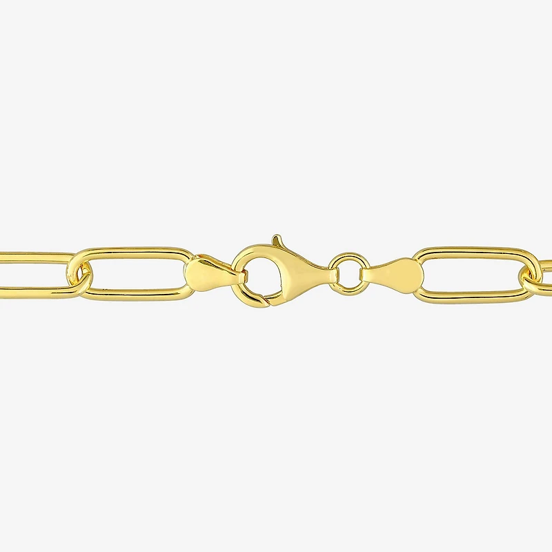 Mens 1/6 CT. T.W. Natural White Diamond 18K Gold Over Silver Charm Bracelet