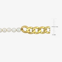 Mens White 18K Gold Over Silver 20 Inch Strand Necklace