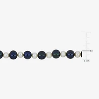 Mens White Sterling Silver Inch Strand Necklace