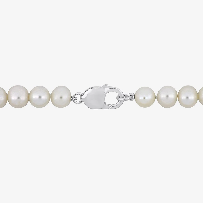 Mens Dyed Cultured Freshwater Pearl Sterling Silver Strand Bracelet