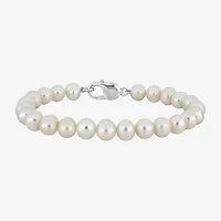 Mens Dyed Cultured Freshwater Pearl Sterling Silver Strand Bracelet
