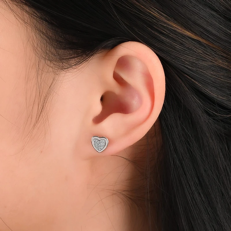 Womens Cubic Zirconia Sterling Silver Ball 3 Pair Earring Set