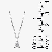 Womens Diamond Accent Cubic Zirconia Sterling Silver Round 18 Inch Pendant Necklace