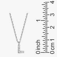 Womens Diamond Accent Cubic Zirconia Sterling Silver Round 18 Inch Pendant Necklace